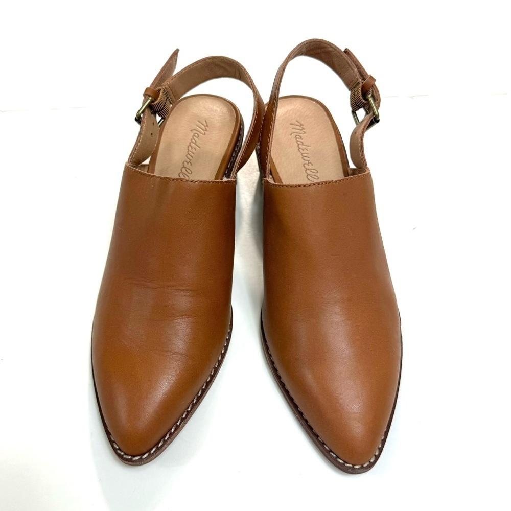 Madewell The Jess Slingback Block Heel Mule in Camel Tan Size 8.5 - Picture 4 of 11